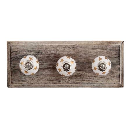 Golden Star Ceramic Wooden Hooks